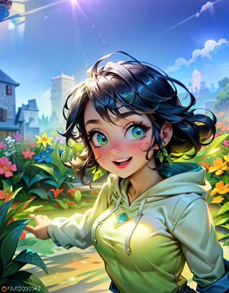 14128-3998299369-(cute girl holding a bunch of flowers in a flower garden), (hoodie, blue hair, green eyes, cute clothes), smile, _D,(fantasy, no.png